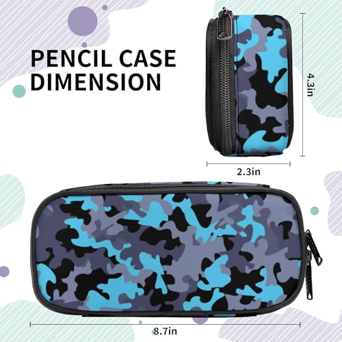 Image of Camo Pencil Case for Boys, Large Capacity Pencil Pouch for Kids, Back to School Pencils Box Pen Bag with Zipper, Camouflage Pen Case Stationery Organizer for Middle Elementary School