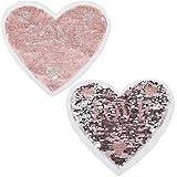  YNuth Parche de Lentejuelas del Diseño de Corazón Reversible Letras para Decoración de Ropa