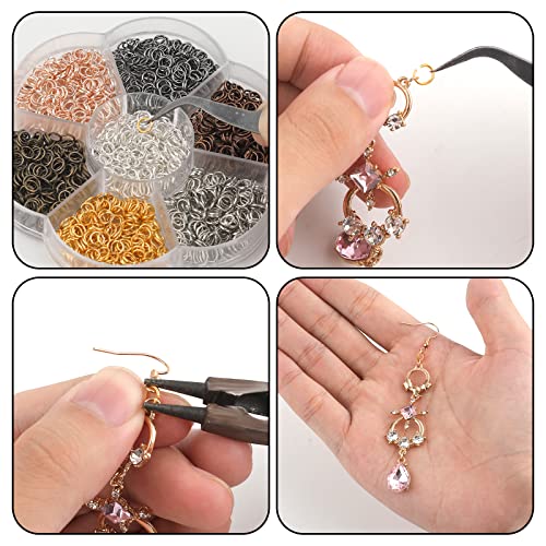 KINBOM 1400 Pcs Jump Rings for Jewelry Making 1 Box 7 Colors 5mm Jewelry Connection Ring Small Open Jump Rings for Jewelry Making Accessories - Image 3