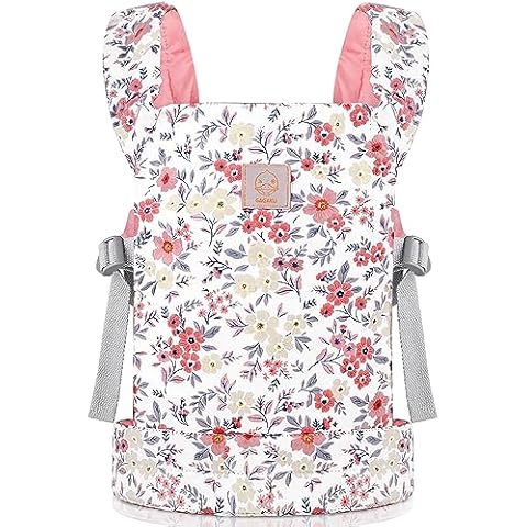 GAGAKU Baby Doll Carrier for Little Girls Stuffed Animal Carrier Toy Baby Carrier for Toddler - Pink Wax Flowers Cover
