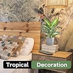 Kunstpflanze mit Topf, Künstliche Pflanzen Deko im Topf, Künstliche Pflanzen Plastik für Schlafzimmer Badezimmer Küchen Zuhause Innen Deko Wohnzimmerzubehör, Zuhause – Bild 5