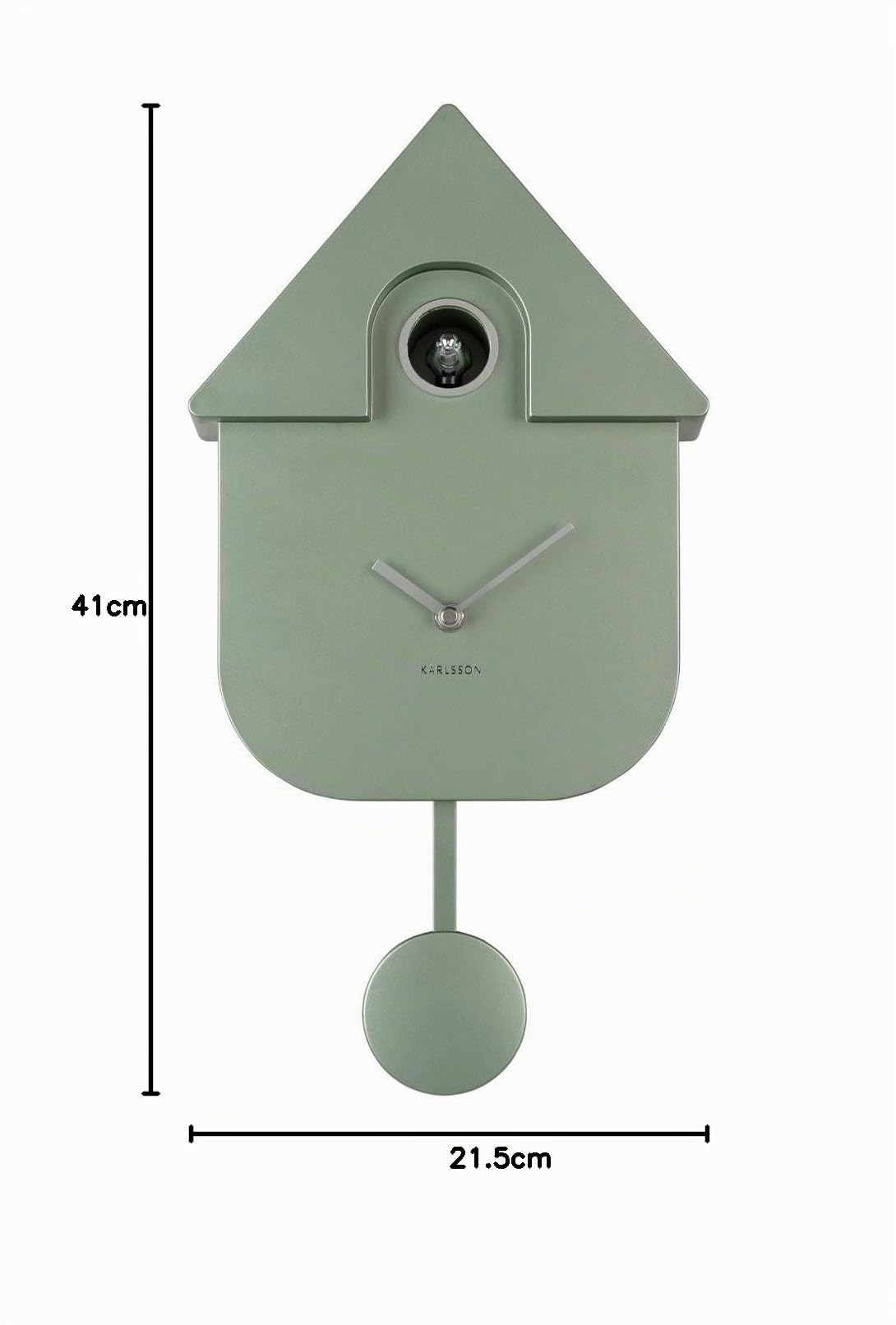 Karlsson reloj de cuco moderno Cuckoo Metallic - Verde - 21,5 x 8,5 x 41 cm - Rectángulo - Termoplástico - Reloj de pared