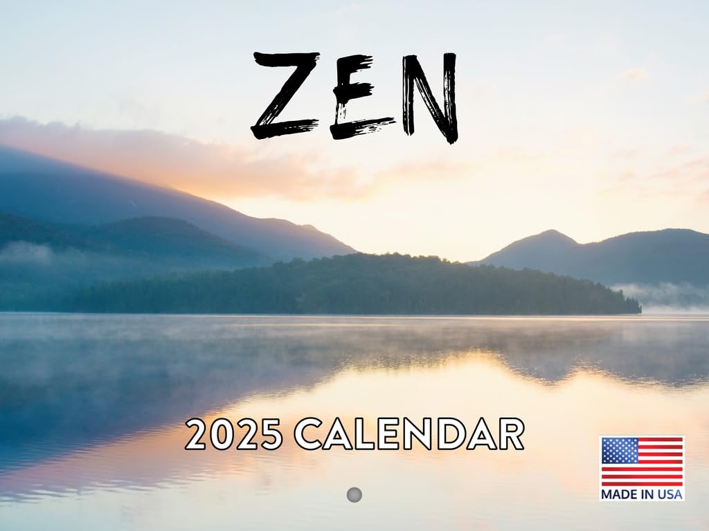 Zen Calendar 2025 Monthly Wall Calm Peaceful Calender 12 Month | American Made In The USA