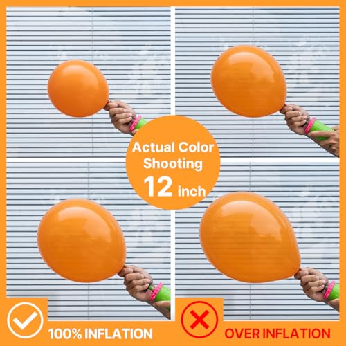 image for PartyWoo Tangerine Orange Balloons, 100 pcs Dark Different Sizes Pack 