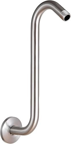 Vista 73 de OFFO Extensión de cabezal de ducha de 12 pulgadas, brazo en forma de S de bronce aceitado con brida, extensión de ducha de cuello de ganso de gran