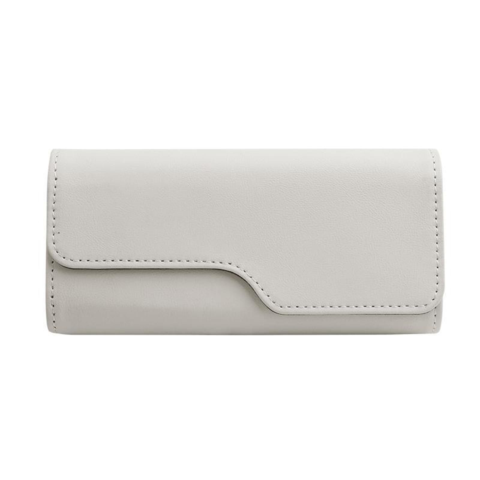Soporte Gafas Coche Soporte de Gafas de Sol for Visera de Coche, Estuche Organizador de Cuero for Gafas de Sol con Cierre magnético Oculto(Beige)