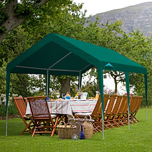 Advance Outdoor Adjustable 10X20 Ft Heavy Duty Carport Car Canopy Garage Boat Shelter Party Tent, Adjustable Height From 9.5 Ft To 11 Ft, Green #TOP6