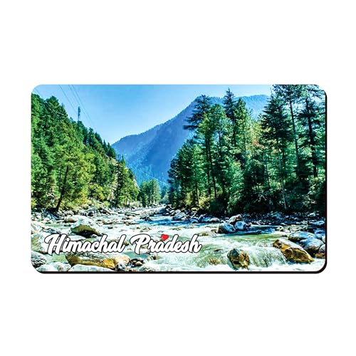 Image of Elegant Fridge Magnet with Themes |Rectangular Size Refrigerator Magnet with Magnetic Rubber Back | Pack of 1, 8.6cm X 5.4cm (Himachal Pradesh)