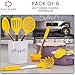 Culinary Couture 6-Piece Stainless Steel & Silicone Kitchen Utensils Set, Silicone Cooking Utensils, Heat Resistant Kitchen Cooking Utensils Set, Yellow