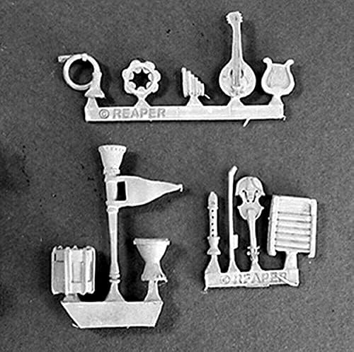 Reaper Miniatures Musical Instruments 12 Pcs #03032 Dark Heaven Unpainted Metal image 2