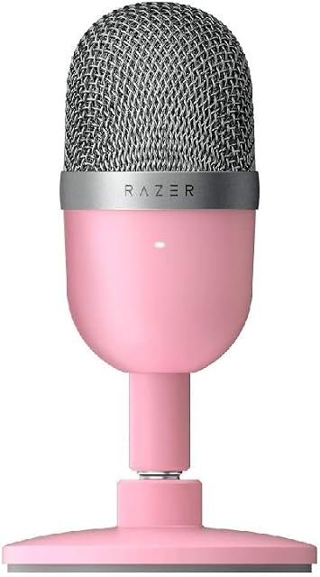Razer Seiren Mini - USB Condenser Microphone for Streaming (Compact with Supercardioid Polar Pattern, Tiltable Stand, Integrated Shock Absorber) Quartz