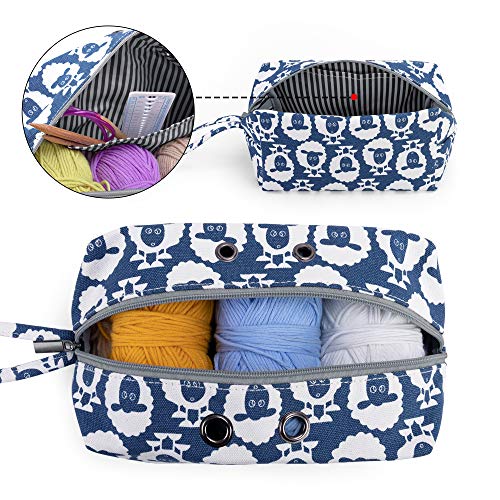 Luxja Small Yarn Storage Bag, Portable Knitting Bag For Yarn Skeins, Crochet Hooks, Knitting Needles (Up To 8 Inches) And Other Small Accessories (Small, Sheep) #TOP1