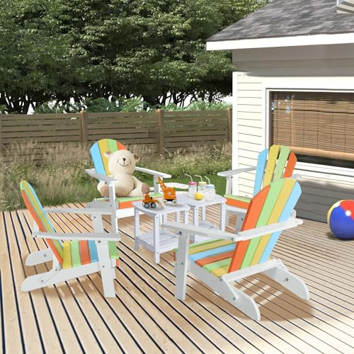 Folding-Mini-Plastic-Adirondack-Chair-Outdoor-Comfortable-Adirondack-Chairs-Weather-Resistant-Patio-Folding-Seating-for-Patio-Porch-Deck-Pool-Garden-Backyard-Rainbow Folding Mini Plastic Adirondack Chair Outdoor Comfortable Adirondack Chairs Weather Resistant Patio Folding Seating for Patio Porch Deck Pool Garden Backyard Rainbow