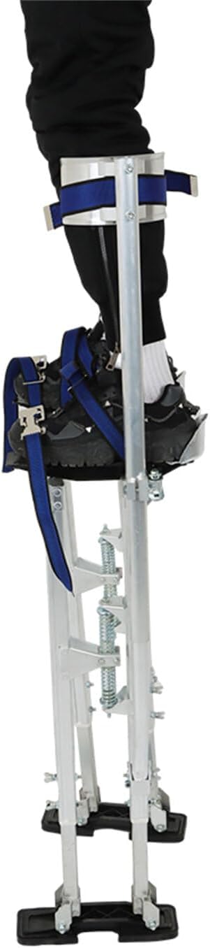 36-48in Aluminum Alloy Stilts Drywall Stilts Adjustable Heights Stilts Silver for Painter Taping