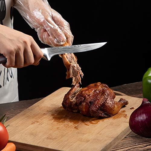 6 Inch Filleting Knife, Professional Boning Knife, High Carbon Stainless Steel Kitchen Knife, with Ergonomic Pakkawood Handle, Cooking Knife for Home and Restaurant