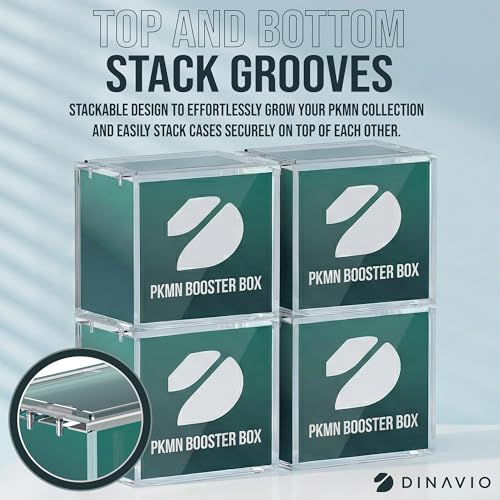 Image of Dinavio Crafthouse PKMN Booster Box Case Acrylic Display Stackable - 8mm + 5mm Ultra Thick Acrylic with N52 Strong Magnets - PKMN Booster Box Case Protector - Compatible with PKMN Booster Boxes