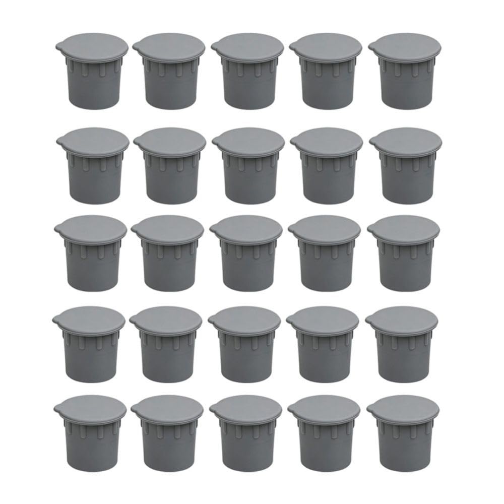 Aundhegrtt Pool Deck Sleeve& 25Pcs Pool Fence Caps, Hole Caps, Patio Ground Plugs- for Most Pools Compatible