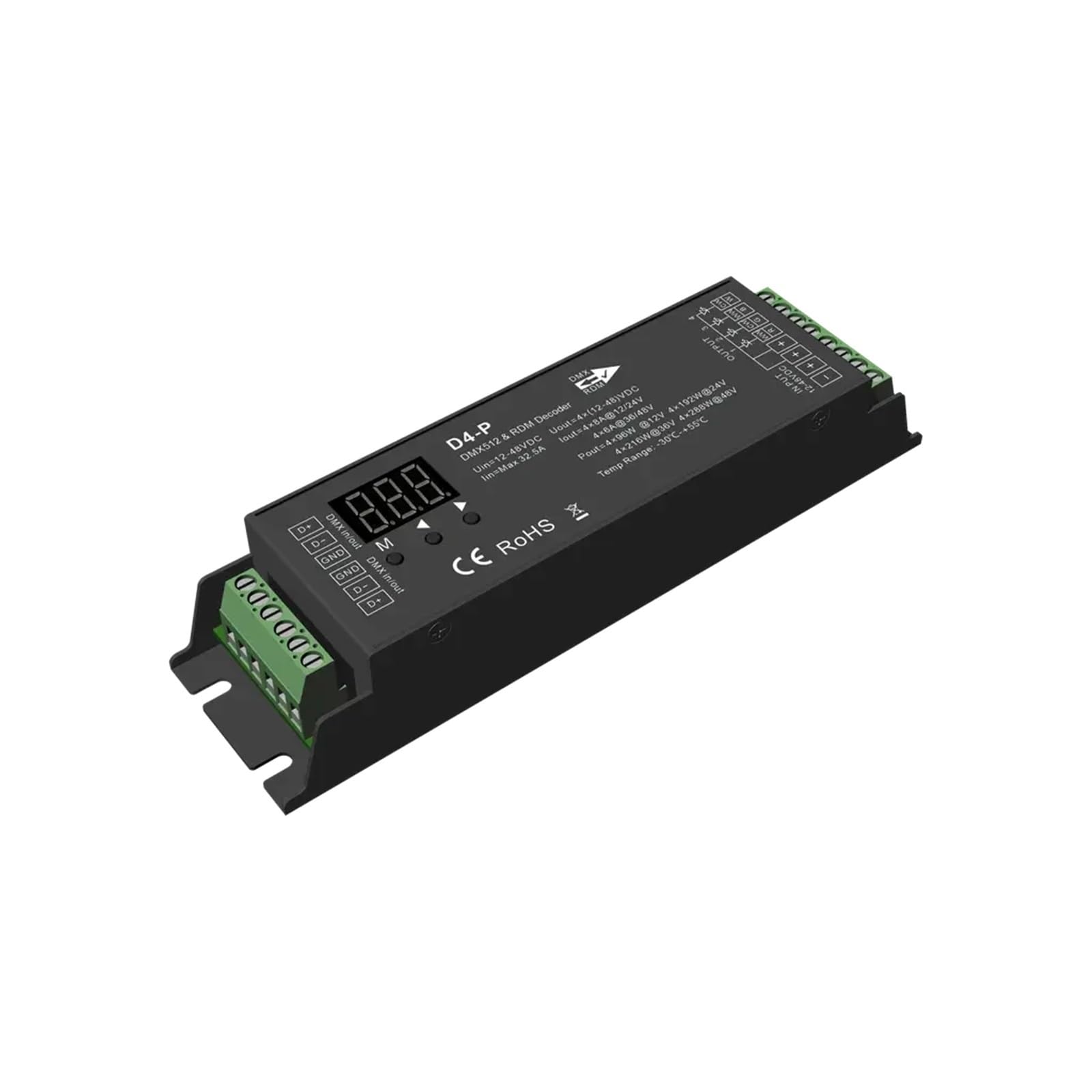 DMX-Decoder Digital D4 D4-E D4-P D4-XE D5 D12 D24 D12A RF-Steuerung/Din-Schiene/Mehrere Dimmer PWM for LED-Streifen (Color : D12 Only)