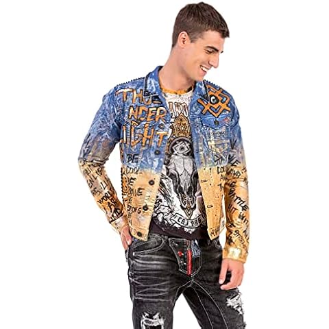 Cipo & Baxx CJ265 Men's Graffiti Denim Jacket Cover