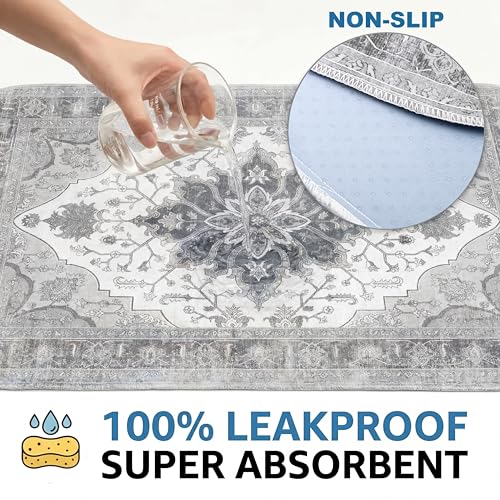 Image of Washable Guinea Pig Pee Pads,Absorbent Reusable Guinea Pig Cage Liners,Waterproof,Leak-Proof & Non-Slip Potty Pads for Small Animals Rabbit Hamster Rat.(Gray Floral,24 inchx48 inch)
