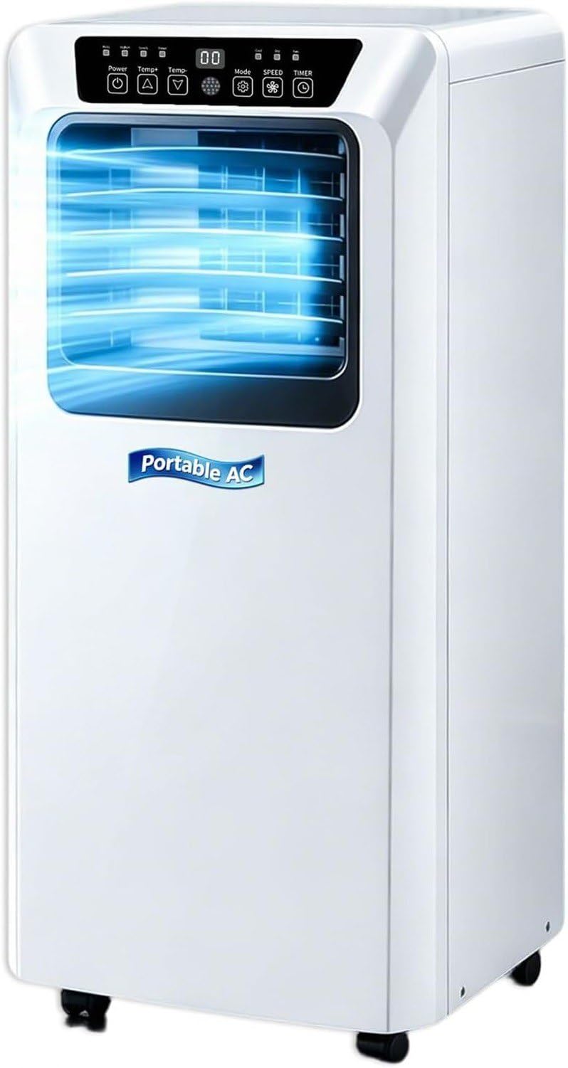 Aire Acondicionado Portátil 5000 BTU con Mando a Distancia y Temporizador 24 Horas, Enfriamiento para Hogar y Oficina hasta 16-24 m², Comes with UK 3-Pin Plug (, 9000BTU, 9000BTU