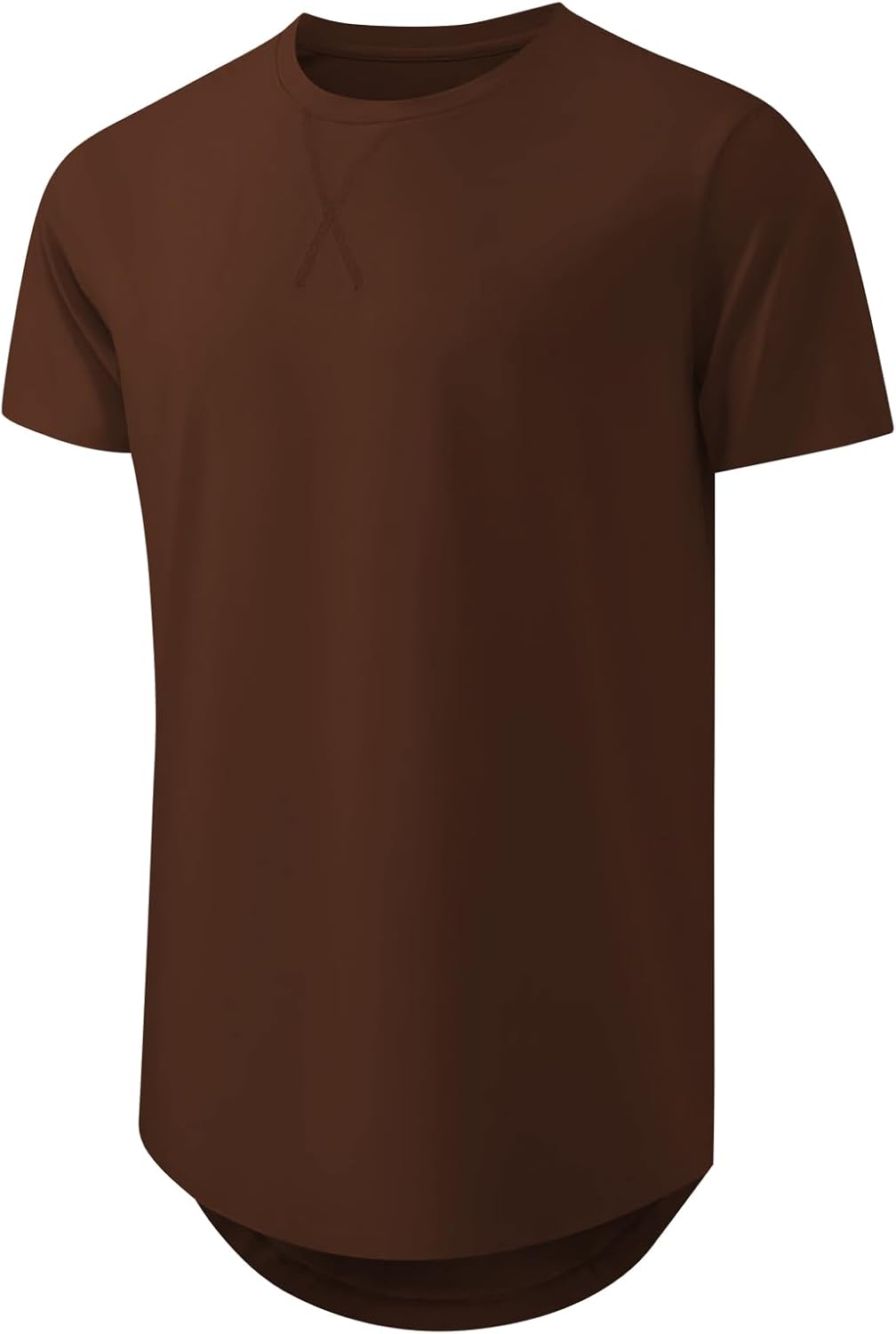 Mens T Shirts Casual Hipster Hip Hop Longline Crewneck Tee Shirts - Image 3