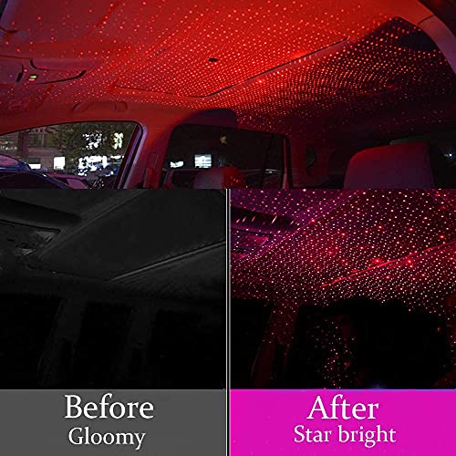 Usb Star Projector Night Light, 4 Kinds Of Lighting Effects, Adjustable Led Starlight Projection Light, Suitable For Decoration, Car Roof Romantic Starlight, Bedroom, Party, Ceiling (Red) #TOP1