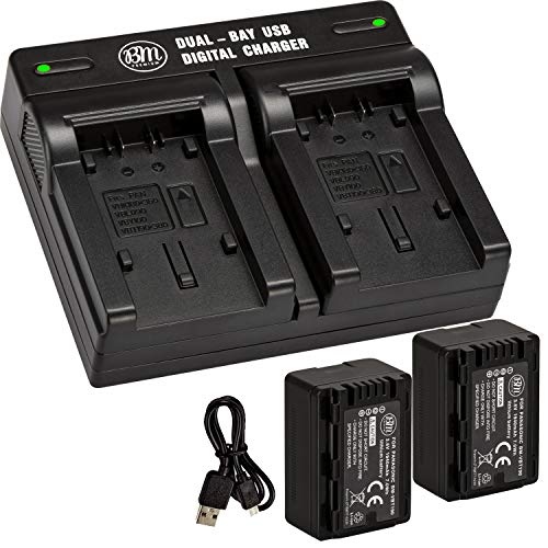 Bm Premium 2 Vw-Vbt190 Batteries And Dual Battery Charger For Panasonic Hc-V800K, Hc-Vx1K, Hc-Wxf1K, Hcv510, V520, V550, V710, Hcv720, Hc-V750, Hc-V770, Hc-Vx870, Hc-Vx981, Hc-W580, Hc-W850, Hc-Wxf991 #TOP1