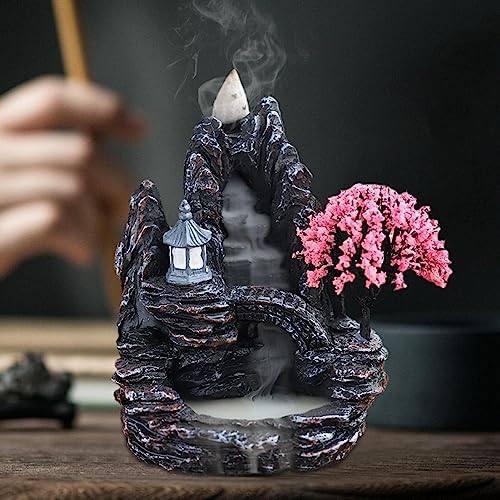 incenso em cascata montanha, cascata, queimador incenso feito à mão para aromaterapia e ambiente fei