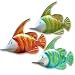 GIFTME 5 Metal Fish Wall Art Graden Decor Set of 3 Colorful Outdoor or Indoor Wall Sculptures(14 Inch,Hand-Painted)