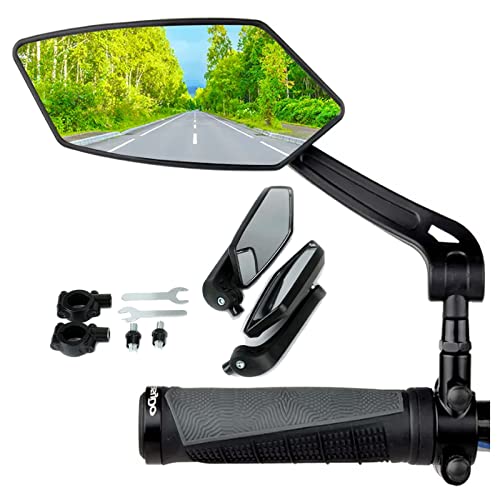 Bike Mirror 1Pair NEW Handlebar Bicycle Mirror, HD 360° Adjustable Wide Angle Bicycle Rear View Mirrors for Handlebar 20-24mm Mountain Road Bike, Electric Bike Accessories