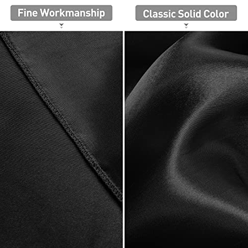 Mceast 4 Pieces Black Satin Tablecloth 102 X 58 Inch Black Satin Table Overlay Cover Rectangular Bright Silk Tablecloth For Party, Wedding, Banquet Table Decoration #TOP2