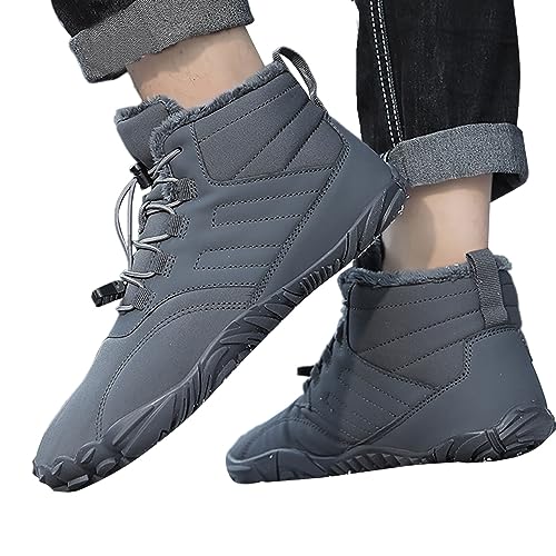 Dsisskai Wide Toe Box Barefoot Shoes for Women Men Waterproof Fur Lined Warm Winter Snow Boots Non Slip Quick Drying High Top Outdoor Hiking Trekking Walking Shoes3