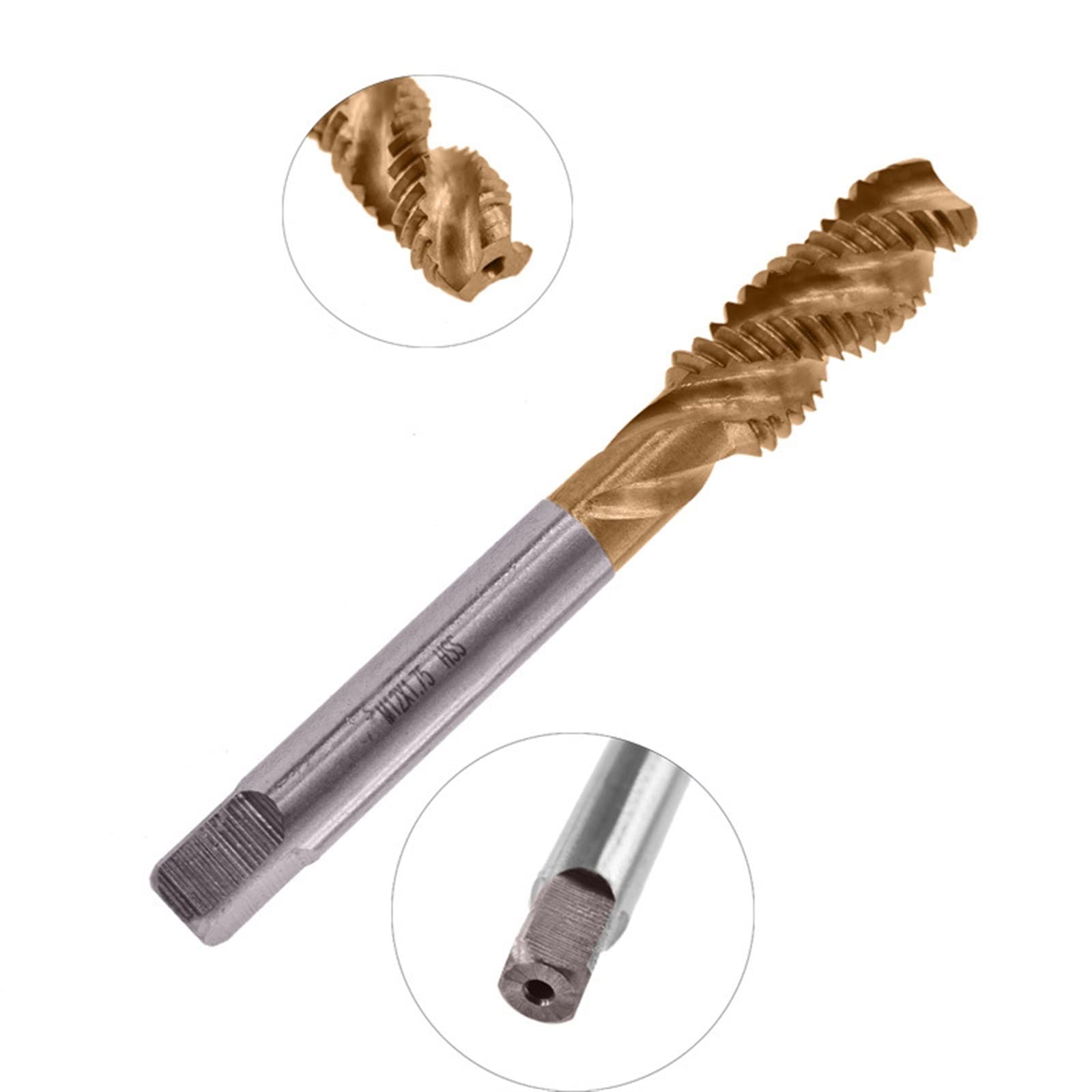 Juego de brocas para macho de roscar de acero de titanio HSS con revestimiento métrico, rosca espiral, compuesto para máquina de tornillos M3-M12, herramientas manuales MINGPING (color: M10 x 1,5)