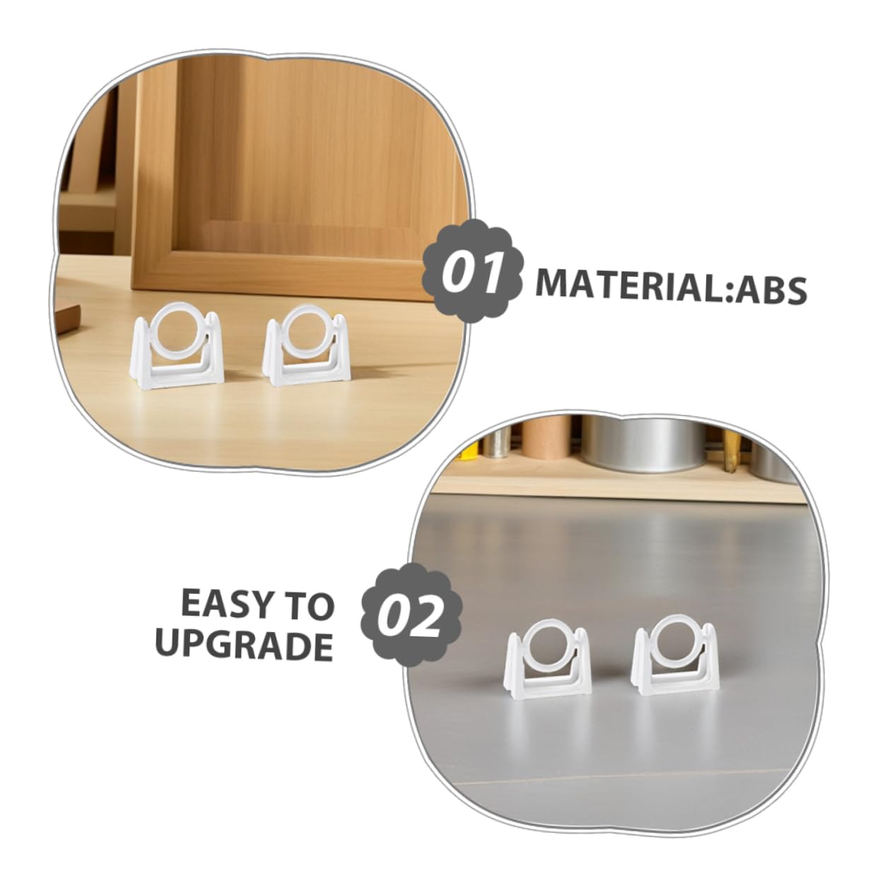 TOPBATHY 30 Pièces Supports de Rideaux Adhésifs Lot de Crochets Muraux Rotatifs Plastique Blanc Installation sans Perçage pour Barres de Tension pour Surfaces Lisses