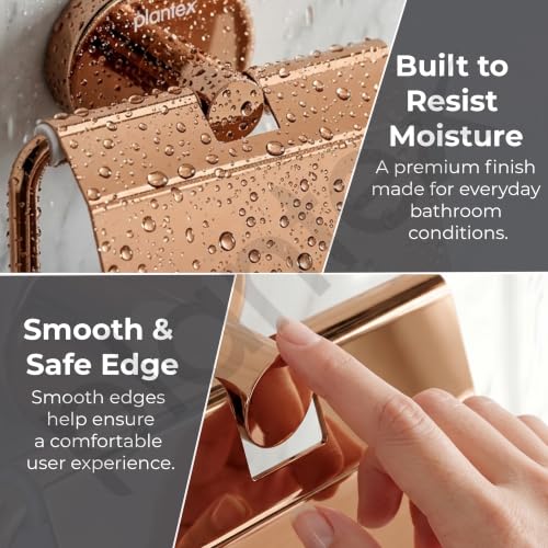Image of Plantex J4 Stainless Steel Toilet Paper Holder for Bathroom /Tissue Holder for Washroom /Toilet roll Holder for Wall Mounted /Bathroom Accessories (PVD Rose Gold Finish) Onix