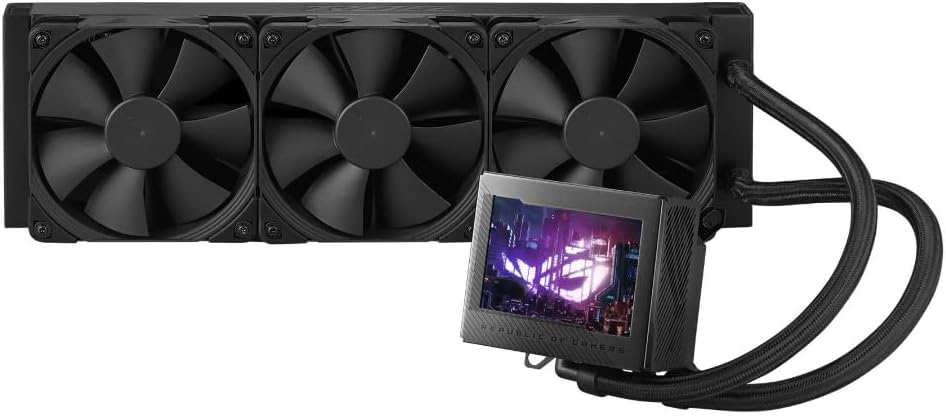 ROG Ryujin III 360 All-in-one Liquid CPU Cooler with 360mm Radiator. Asetek 8th gen Pump, 3X Noctua industrialPPC 120mm Fans, 3.5” Color LCD