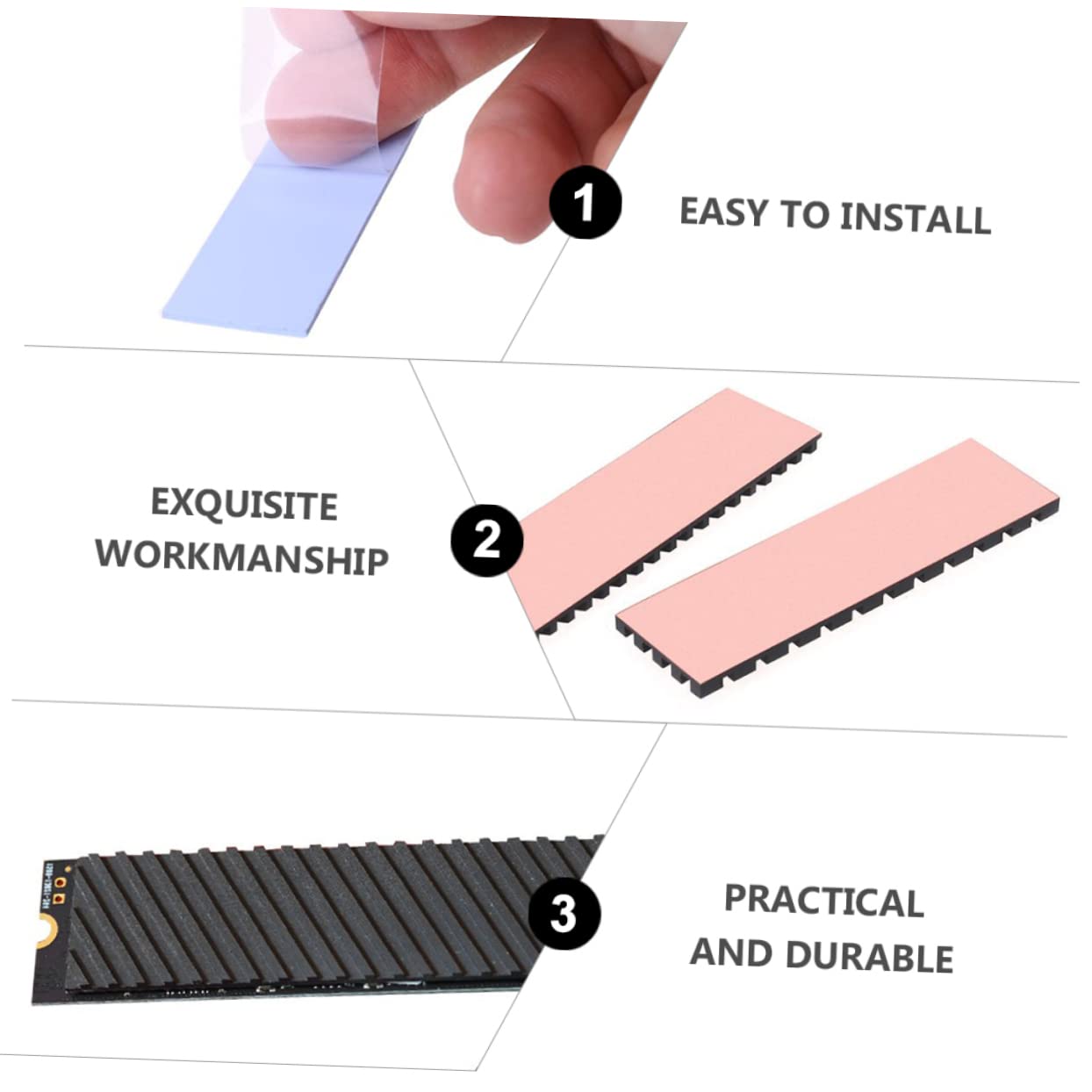 HEMOTON 4pezzi Dissipatore Rame Ssd Design Accessorio Per Raffreddamento Facile Installare Compatibile e