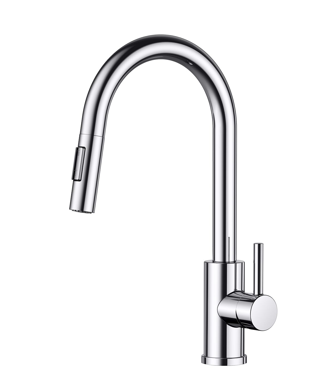 FORIOUS Wasserhahn Küche, Hoher Bogen Küchenarmatur mit Herausziehbarer Brause Ausziehbar Armatur, Mischbatterie Spültischarmatur Küche Küchenarmaturen, 360° Schwenkbar, Polierter Chrom
