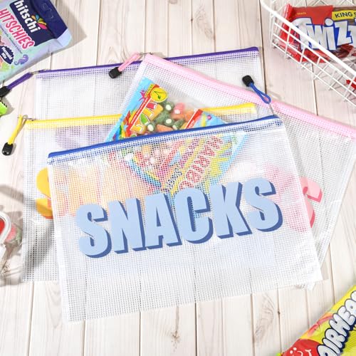 6PCS Snack Bag for Travel Clear Zipper SnackPouch Waterproof Makeup Cosmetic Bags for Women Girls Clear Pouch for Essentials4