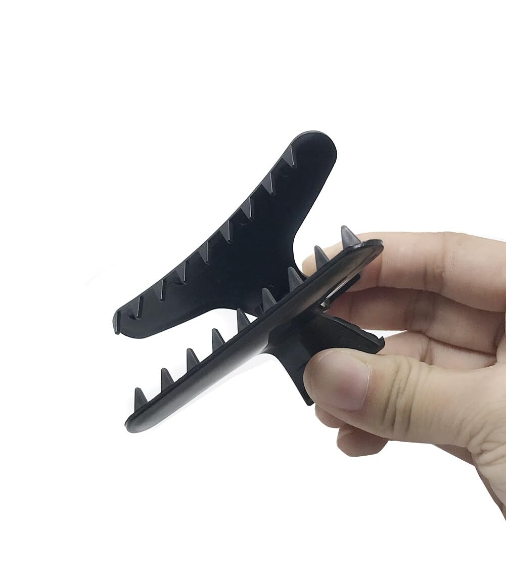 12 Pieces Butterfly Hairdresser Clamps Large Butterfly Hair Barrettes Hair Claws Black Plastic Clip Hairdressing Tray Hair Positioning Hairpin Styling Accessories for Salon Barber - Image 2