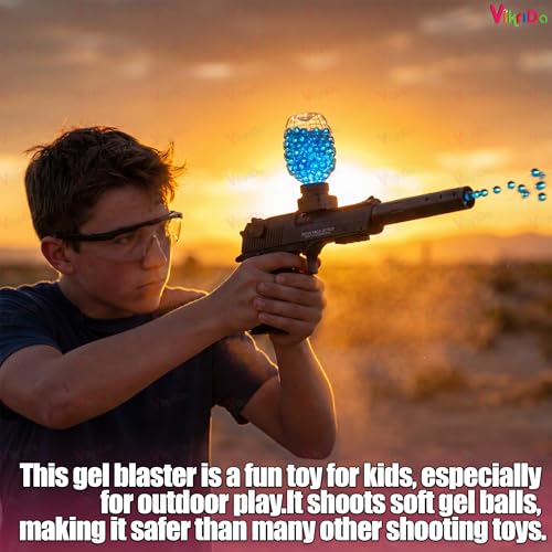 Image of VikriDA Electric Automatic Ball Blaster Toy Gun with Small Balls | Toy Gun with Rapid Fire Mode for Adults - Desert Eagle
