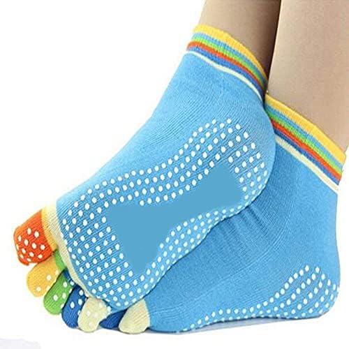 Premium Women'S Cotton Multicolor Five Finger Toe Yoga Ankle Socks - Anti-Skid, Anti-Slip (Multi)