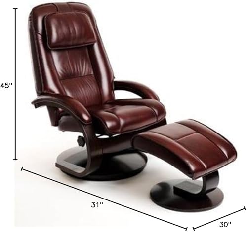 Miniatura 3 de Mac Motion Oslo Collection Bergen reclinable y otomana a juego Merlot