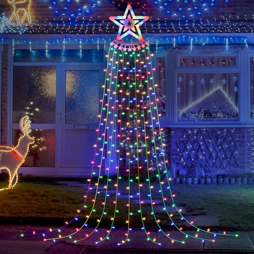 Banaone Weihnachtsbeleuchtung Außen - 350Leds, 3.5M, 9 Stränge, 8...