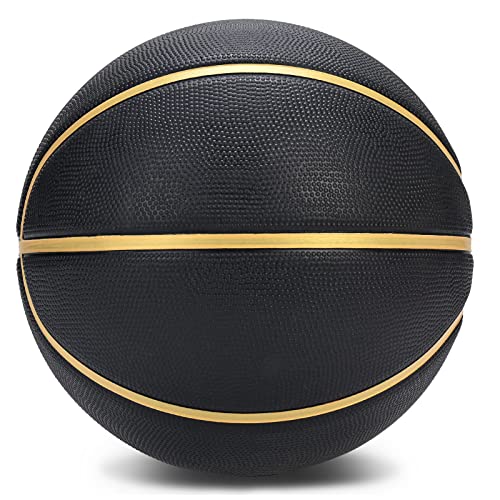 PECOGO Basketball Size 7 Official Rubber Streetball 29.5" Outdoor Indoor Mens Basketball Ball for Youth Teen Adults Boys and Girls Gift Ideas(Without pump)