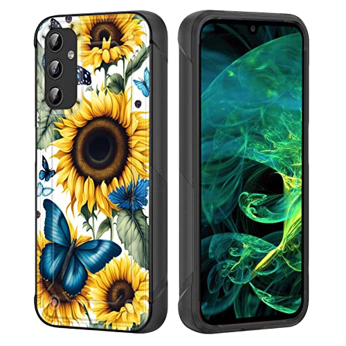 Coque pour Galaxy A14 5G protection antichoc fleurs étui résistant pour voyage et quotidien