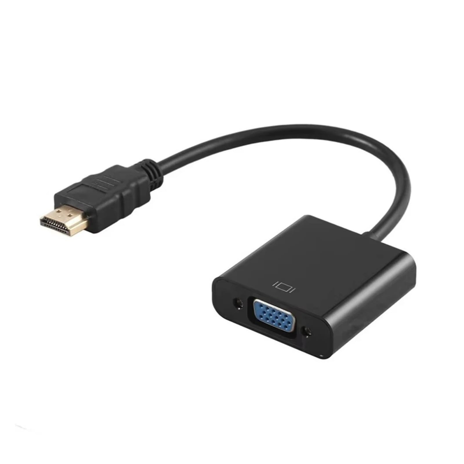 Adaptador HDMI a VGA 1080P chapado en oro para laptop, PC, proyector, TV