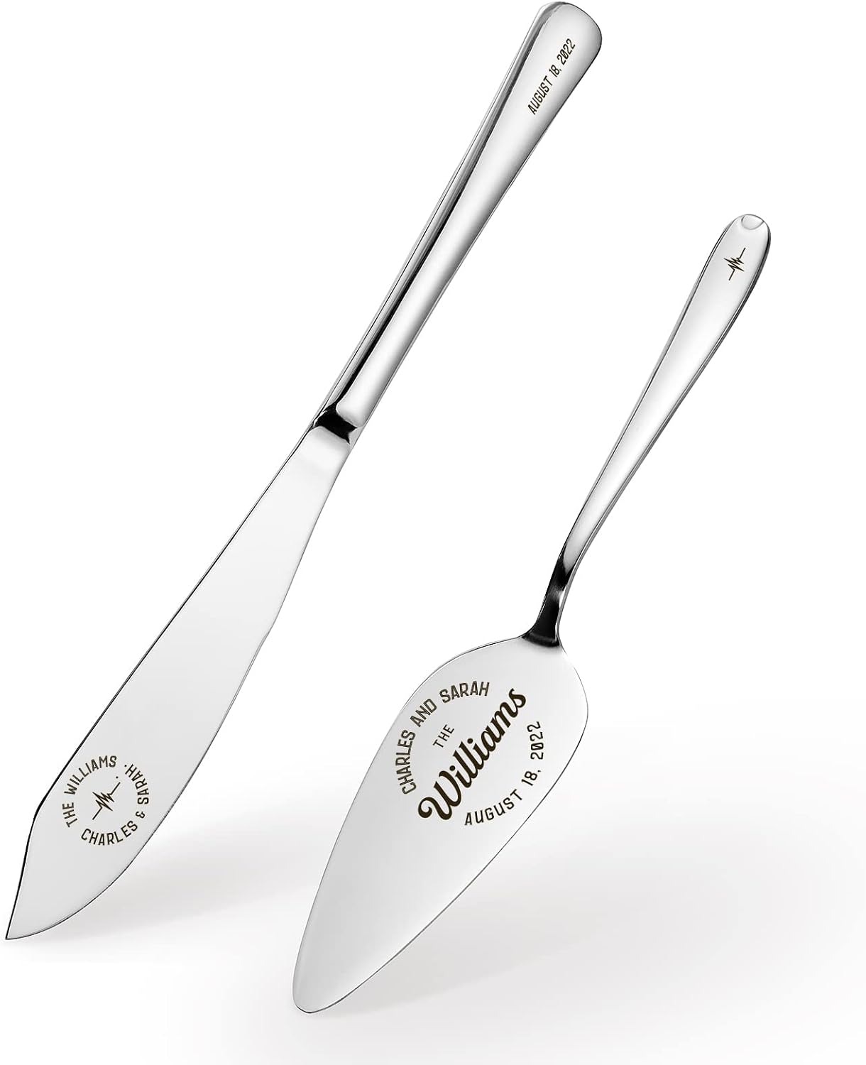 AW BRIDAL Personalized Wedding Cake Knife And Server Set Stainless Steel Cake Cutter Pie Server Gifts for Wedding Party Bridal Shower Birthday Christmas//DK2201CPP48//