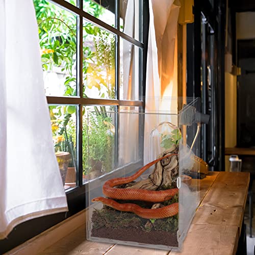 winemana Reptile Terrarium Aquarium Breeding Tank, 14.5" x 10.5" x 10" Acrylic Tarantula Enclosure Feeding Box Insect Habitat for Tarantula Spider Snake Lizard Hermit Crab Insect - Image 6